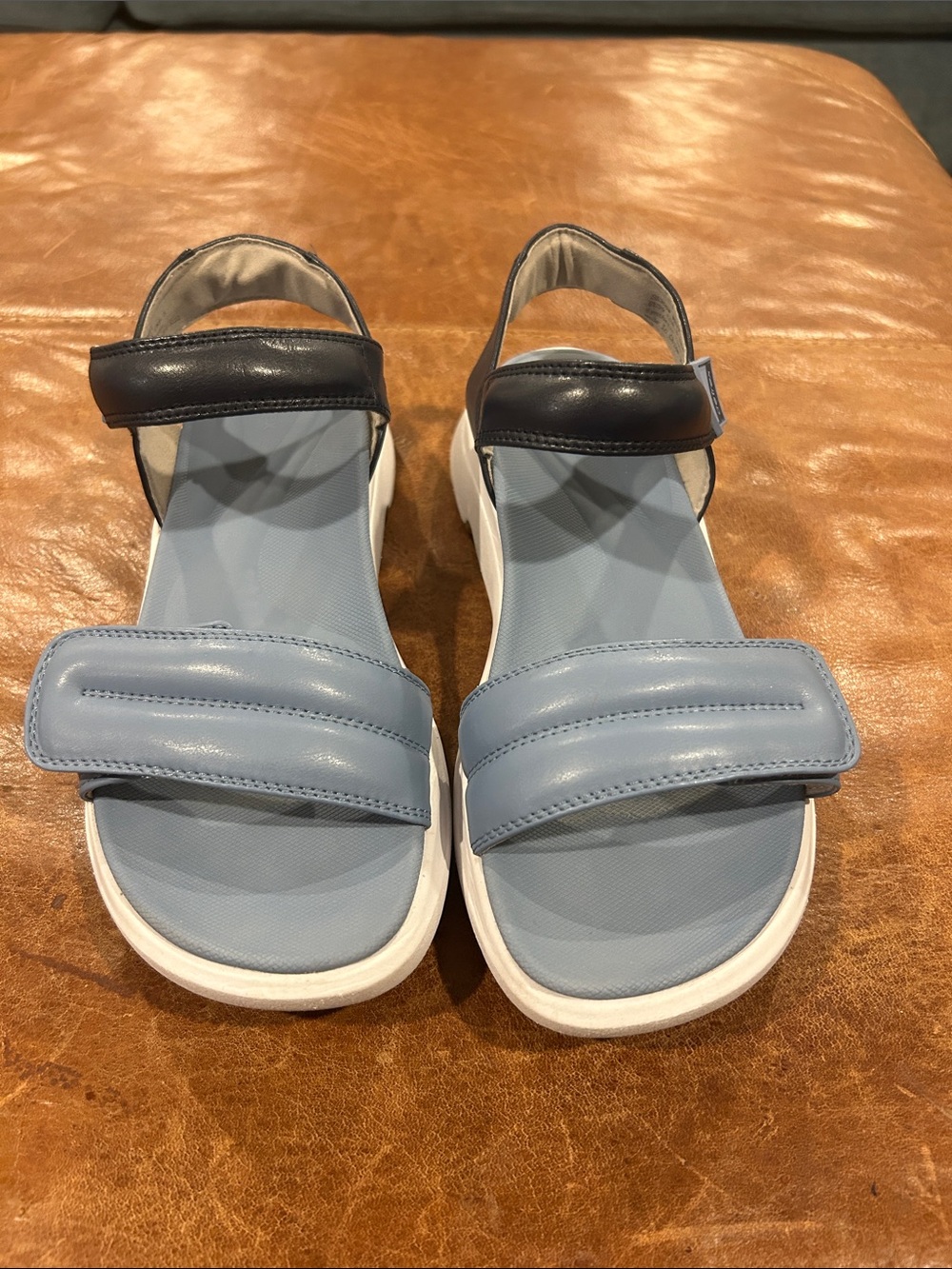 Aetrex Blue and Black Velcro Sport Sandals